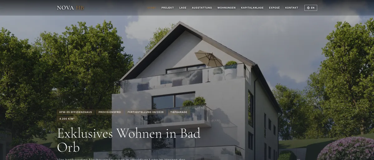 Website-Vorschau: NOVA HB – von PC-Service Adam umgesetzt