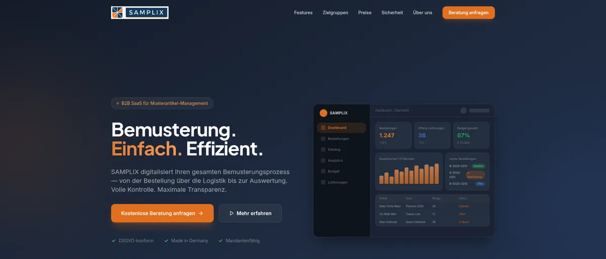 Website-Vorschau: SAMPLIX – von PC-Service Adam umgesetzt